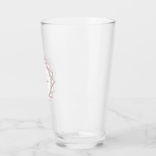 Modern Roos Gold Monogram Geometric v2 Glas (Links)