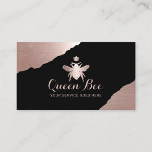 Modern Roos Gold Queen Bee Beauty Salon & Spa Visitekaartje