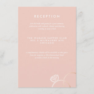 Modern Roos Gold Rings Bruiloft Receptie Kaart