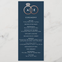 Modern Roos Gold Rings Marineblauw trouwprogramma