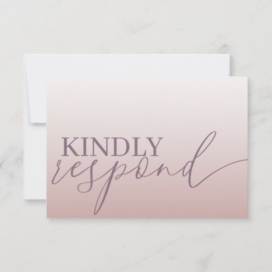 Modern Roos Gold RSVP Calligrafie Wedding (Voorkant)