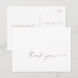 Modern Roos Gold Script Hartelijk dank Briefkaart