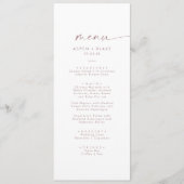 Modern Roos Gold Script Weddenrenmenu Menu (Voorkant)