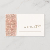 Modern Roos Gold Sequins Salon Afspraakkaart Afsprakenkaartje (Voorkant)