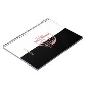 Modern Roos Gold Split Custom Monogram A, B, C, D Notitieboek (Linkerzijde)