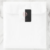 Modern Roos Gold Split Custom Monogram A, B, C, D Vierkante Sticker (Tas)