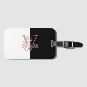 Modern Roos Gold Split Custom Monogram V Bagagelabel