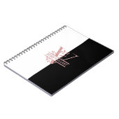 Modern Roos Gold Split Custom Monogram V Notitieboek (Linkerzijde)
