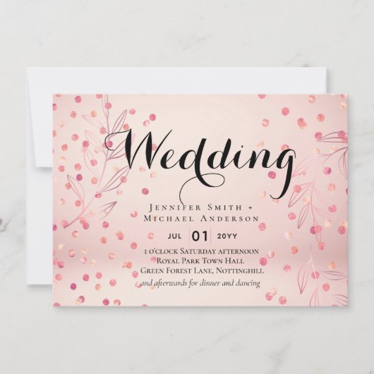 Modern Roos Gold Trendy budget Weddenschap (Voorkant)