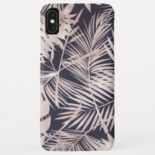 Modern Roos Gold Tropical Leaves Pattern iPhone XS Max Hoesje