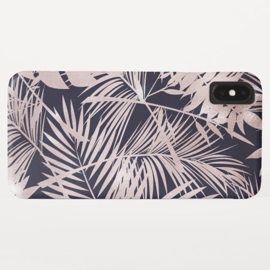 Modern Roos Gold Tropical Leaves Pattern Case-Mate iPhone Case (Achterkant (horizontaal))