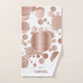 Modern Roos Goud Abstract Polka Dots Wit Bad Handdoek (Handdoek)