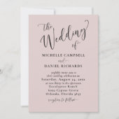 Modern Roos Goud & Fotobruiloft Kaart (Voorkant)