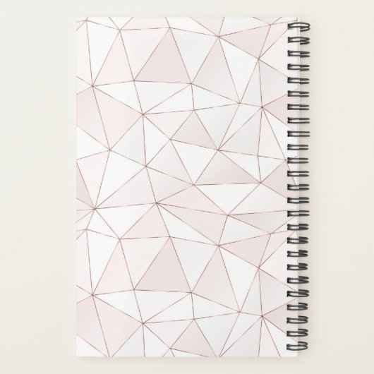 Modern Roos Goud Geometrisch Abstract Patroon Planner (Achterkant)