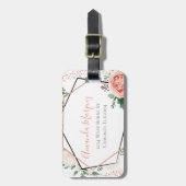 Modern Roos Goud Geometrisch Bagagelabel (Voorkant verticaal)