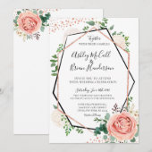 Modern Roos Goud Geometrisch Bruiloft Uitnodigen Kaart (Voorkant / Achterkant)