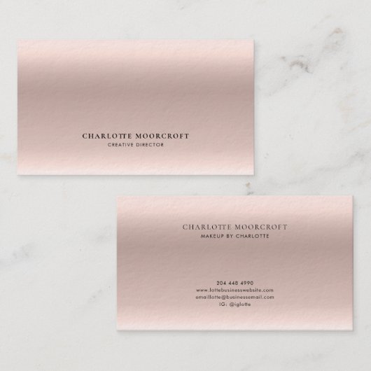Modern Roos Goud Haar en Make-up Artiest Visitekaartje (Voorkant / Achterkant)