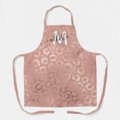 Modern Roos Goud Roze Luipaard Cheetah Monogram Schort (Voorkant)