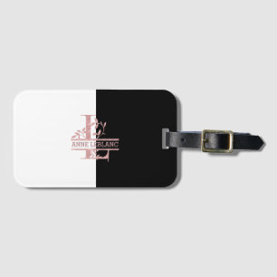 Modern Roos Goud Split Custom Monogram L Bagagelabel
