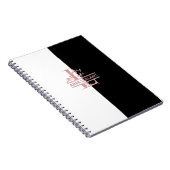 Modern Roos Goud Split Custom Monogram L Notitieboek (Rechterzijde)