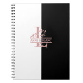 Modern Roos Goud Split Custom Monogram L Notitieboek (Voorkant)