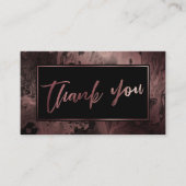Modern Roos goud & zwart gemarmerd Dank u invoegen Informatiekaartje (Voorkant)