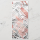 Modern Roos Goud Zwart Wit Brushstrokes Menu (Achterkant)