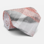 Modern Roos Goud Zwart Wit Brushstrokes Stropdas (Opgerold)