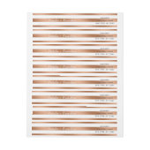 Modern Roos Gouden Folie Strepen Monogram Bruiloft (Vel)