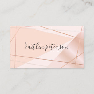 Modern roos gouden geometrische blush roze make-up visitekaartje