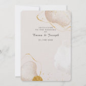 Modern roos gouden glam bruiloft uitnodiging (Achterkant)