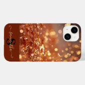 Modern Roos Gouden Glitter Edelstenen Monogrammed Case-Mate iPhone Case (Achterkant (horizontaal))