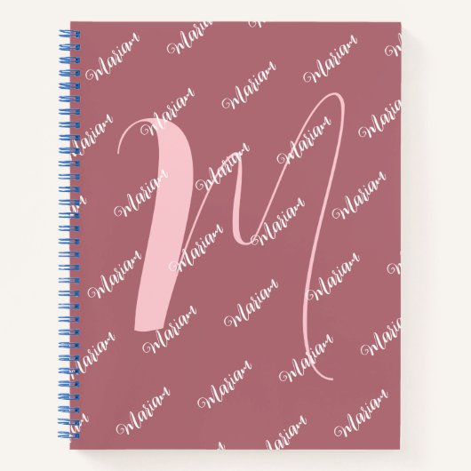 Modern Roos Gouden Kleur - Initiaal Naam Monogramm Notitieboek (Voorkant)
