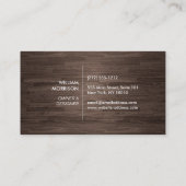 Modern Roos Gouden Zon Logo op Dark Wood Visitekaartje (Achterkant)