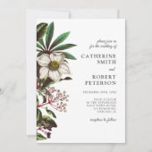 Modern Roos met witte kerst Kaart (Voorkant)