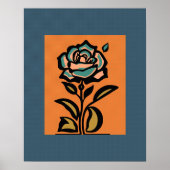 Modern Roos Revival: Bold Graphic Poster (Voorkant)