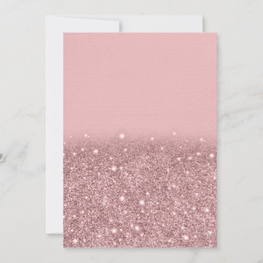 Modern Roos Roze Glam Glitter Bruidsbrunch Kaart (Achterkant)