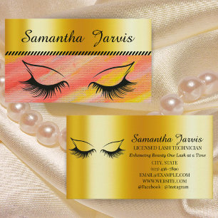 Modern Roos Roze & Gold Folie Lash Branding Visitekaartje