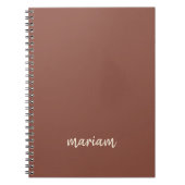 Modern Roos Taupe Trendy Script Name Monogram Notitieboek (Voorkant)