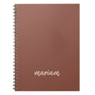 Modern Roos Taupe Trendy Script Name Monogram Notitieboek