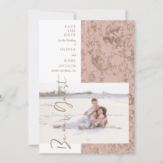 Modern Rose Gold Be Our Guest Photo Couple (Voorkant)