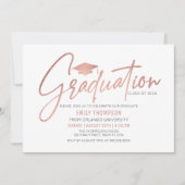 Modern Rose Gold  Graduation Invitation (Devant)