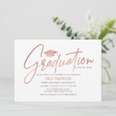 Modern Rose Gold  Graduation Invitation (Debout devant)