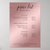 Modern Rosegold (Imitate) prijslijst Poster (Voorkant)
