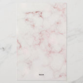 Modern Rosy Goud Marmer Briefpapier (Achterkant)
