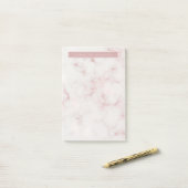 Modern Rosy Goud Marmer Post-it® Notes (Op bureau)