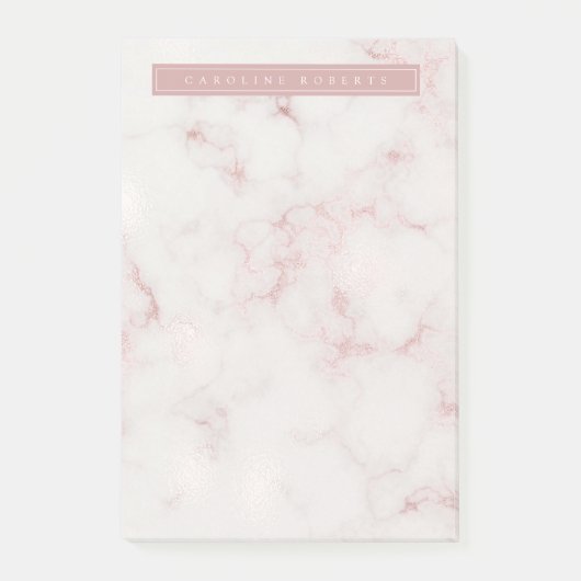 Modern Rosy Goud Marmer Post-it® Notes (Voorkant)