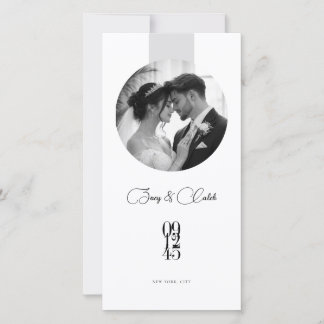 Modern Round Photo Wedding Save the Date Card
