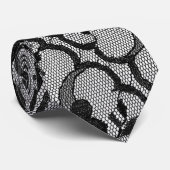 Modern Royal Black White  Lace Stropdas (Opgerold)