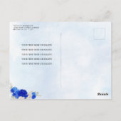 Modern Royal Blauw Goud Bloemen Prinses Quinceañer Briefkaart (Achterkant)